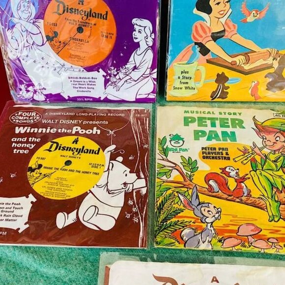 11 Musical STORY LP 45 RPM Walt Disney Disney Land Record Bambi Snow White Peter - Picture 9 of 10